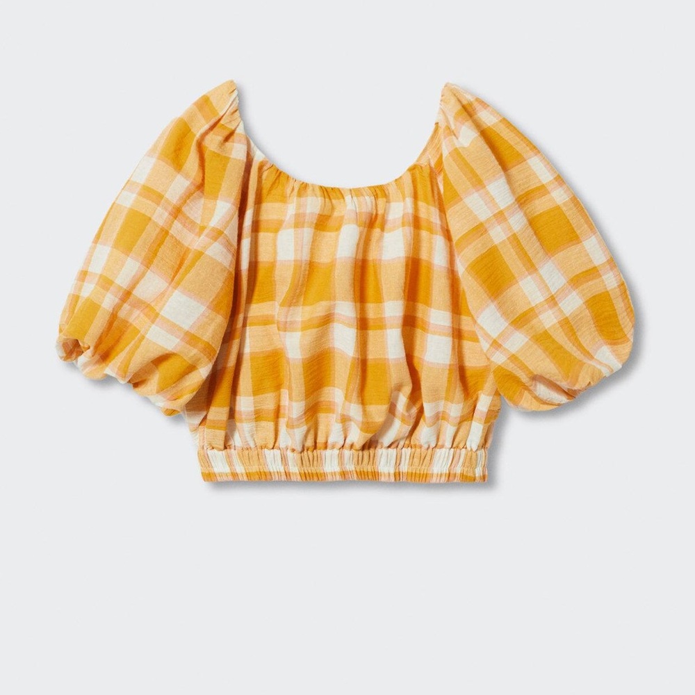 Mango | NWT Check Cotton Blouse Size XS - Picture 6 of 8